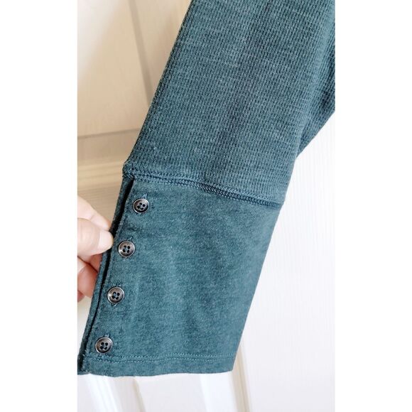 J. Jill PL Women’s Green Sweater Sweatshirt Buttons On Sleeves  Cotton‎ Blnd LS - Picture 3 of 7